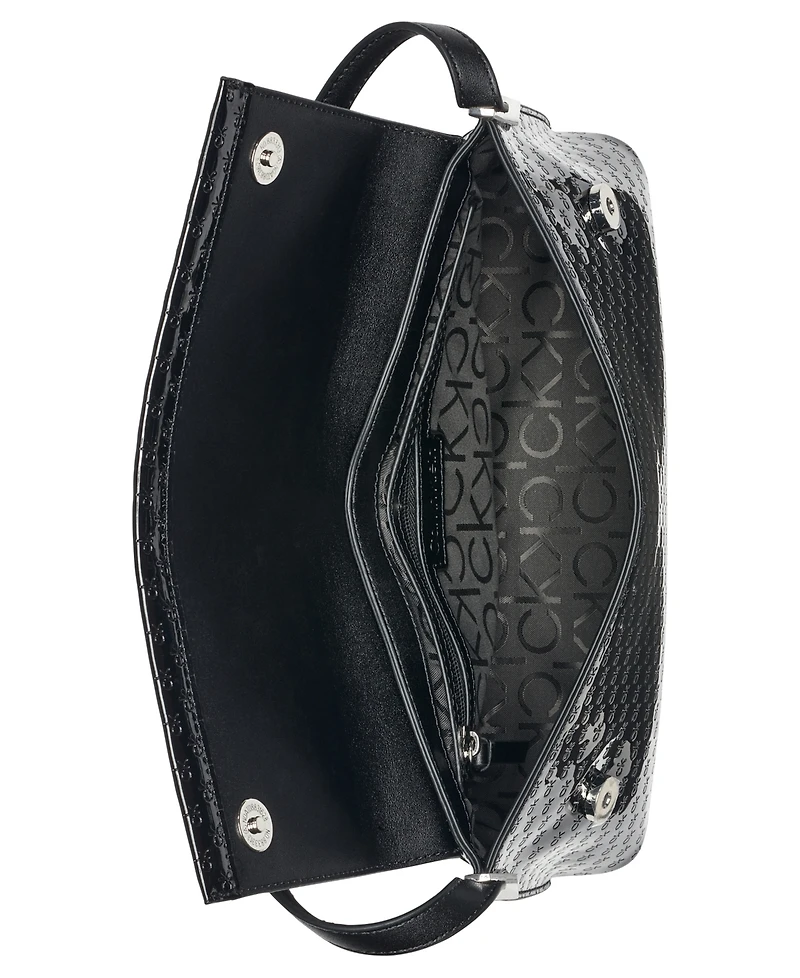 Calvin Klein Women's Verne Signature Embossed Flap Shoulder Bag