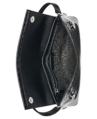Calvin Klein Women's Verne Signature Embossed Flap Shoulder Bag