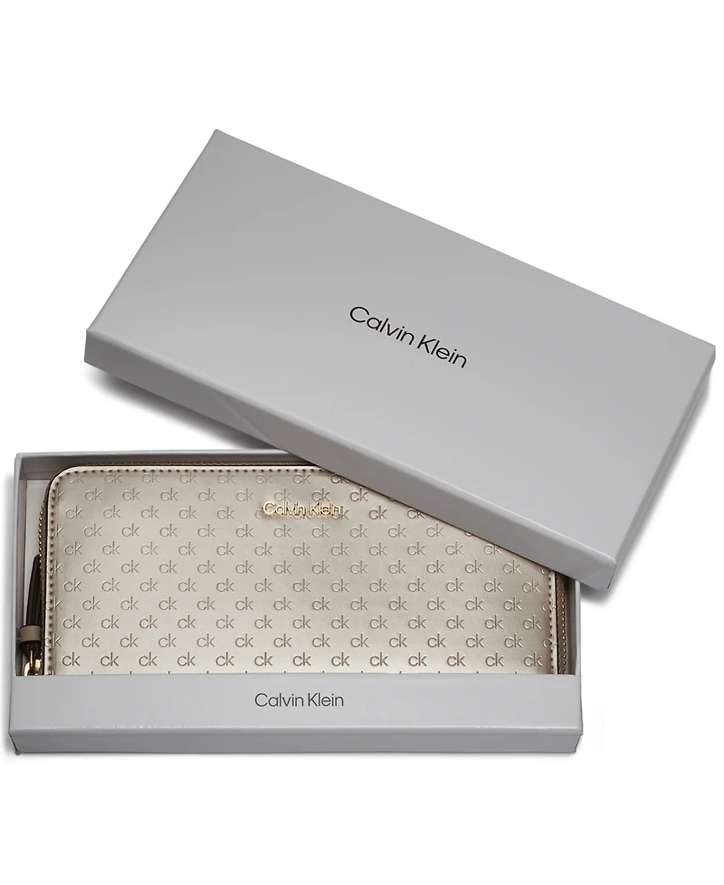 Calvin Klein Women's Moon Signature Embossed Boxed Wallet