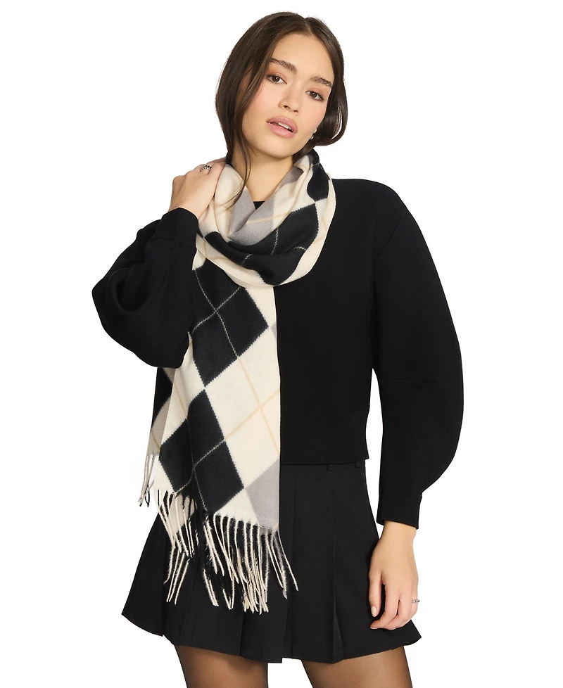 Steve Madden Women's Argyle Print Midweight Scarf