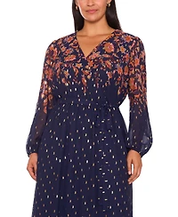 Msk Plus Placement Print V-Neck Maxi Dress