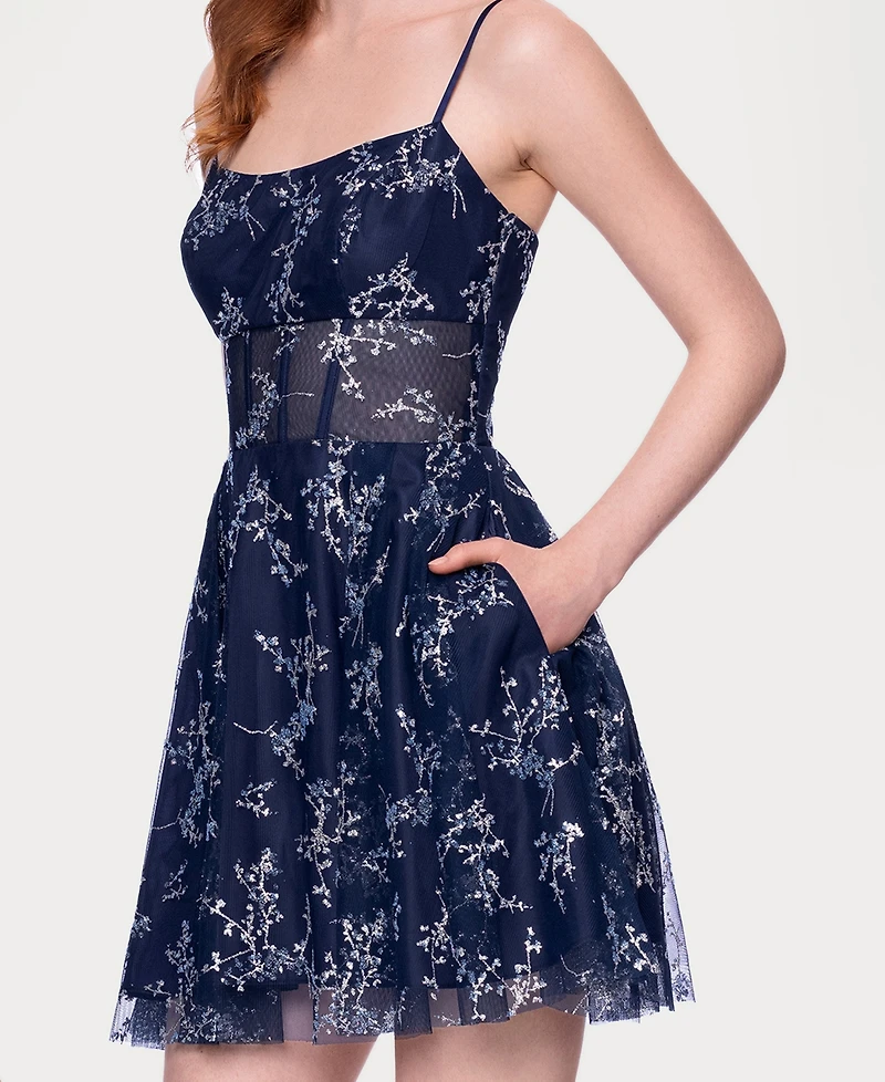 Blondie Nites Juniors' Scoop Neck Party Dress