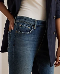 Lauren Ralph Petite High Rise Straight Ankle Jeans