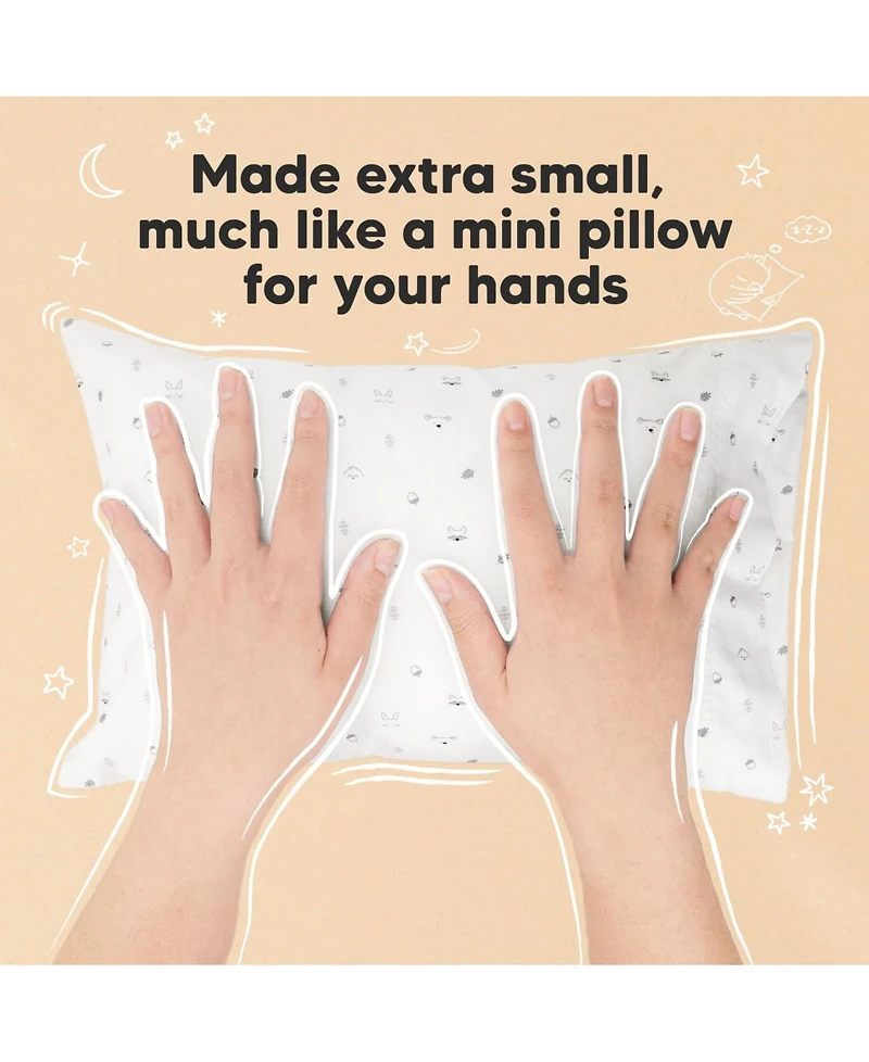 Mini Toddler Pillow and Pillowcase for Crib, 9x13 Small Toddler, Kids Travel
