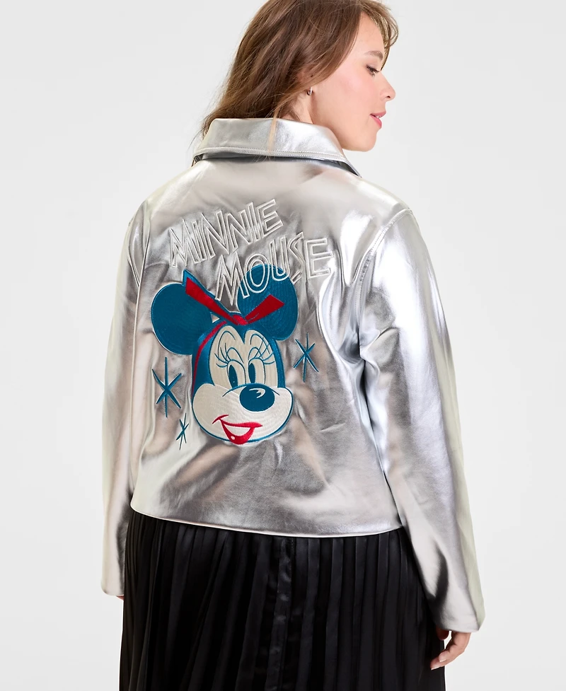 Disney | Macy's Plus Minnie Mouse Faux-Leather Jacket Embellished with Crystals by Swarovski, Exclusive