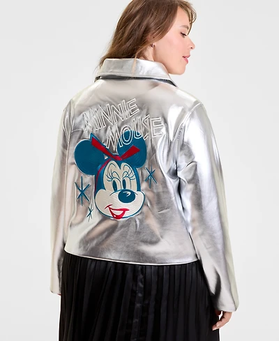 Disney | Macy's Plus Minnie Mouse Faux-Leather Jacket Embellished with Crystals by Swarovski, Exclusive