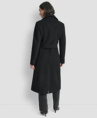 Dkny Women's Maxi Boucle Notch Collar Coat