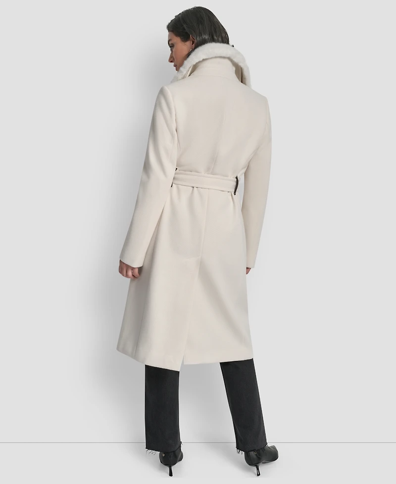 Dkny Women's Single-Breasted Pillow Collar Coat