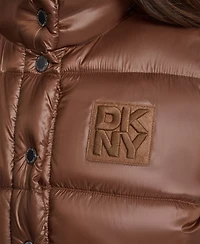 Dkny Jeans Women's Quilted Mock Neck Puffer Vest Jacket