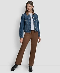 Dkny Jeans Women's Collared Trucker Jacket