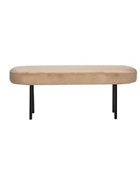 Nordlys - Metal and Beige Velvet Bench Modern Design Style Upholstery Entry