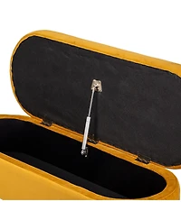Nordlys - Mustard Yellow Velvet Storage Bench Modern Design Style Upholstery Entry