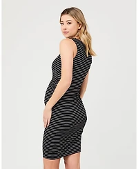 Ripe Maternity Maternity Mia Sleeveless Nursing Dress in Black and Flint - Perfect Beyond
