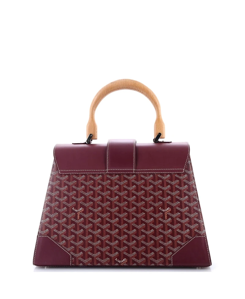 Pre-Owned Goyard Mm Saigon Top Handle Bag Coated Canvas with Leather