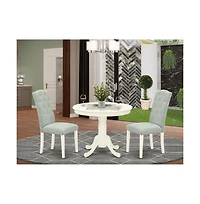 East West Furniture Dining Room Set Linen White