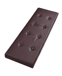 Costway 45''x15''x15'' Large Folding Storage Faux Leather Ottoman Pouffe Box Stool