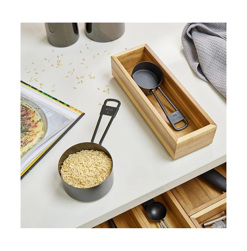 iDesign Acacia Wood Kitchen Drawer Organizer - Set of 3 - Natural