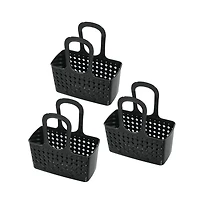 iDesign Portable Shower Tote for Dorm or Bathroom, Set of 3, Black, Made in Usa