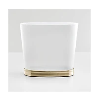 iDesign Small Oval Bathroom Trash Can, Set of 2, Frost/Soft Brass, Made in Usa