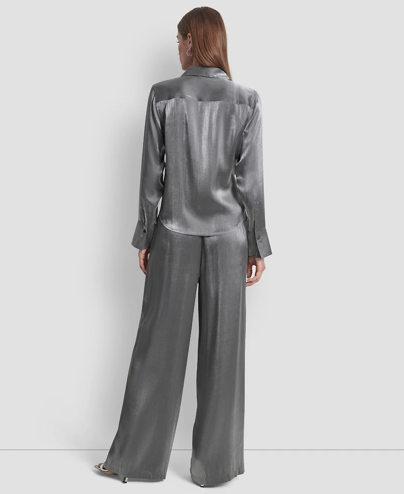 Dkny Women's Pocket Detail Long Sleeve Top