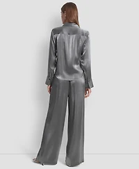 Dkny Women's Pocket Detail Long Sleeve Top
