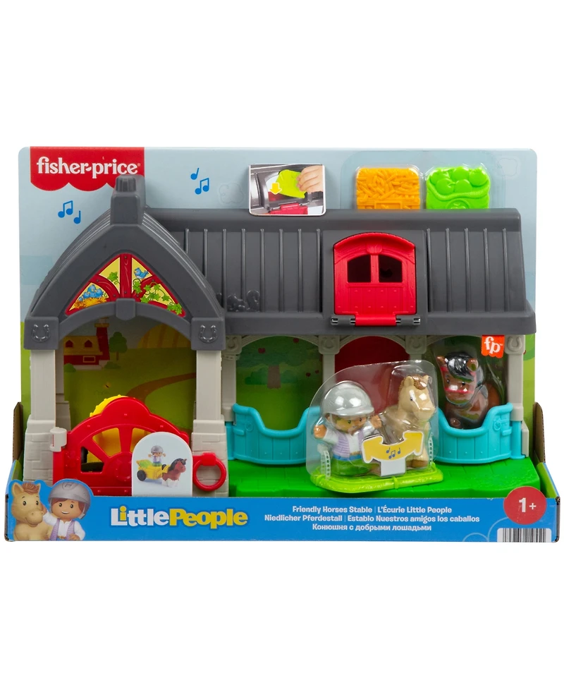 Little People Friendly Horses Stable Toddler Playset, 6 Play Pieces