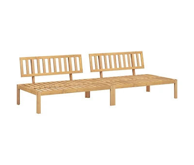Patio Pallet Middle Sofas 2 pcs Solid Wood Acacia