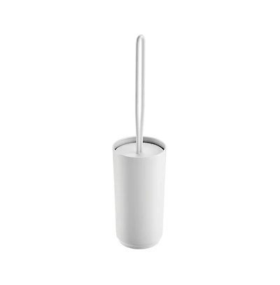 iDesign Stainless Steel Toilet Brush and Holder for Bathroom - Matte White