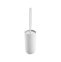 iDesign Stainless Steel Toilet Brush and Holder for Bathroom - Matte White
