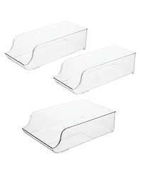 iDesign Set of 3 Water Bottle Organizer and Soda Can Dispenser - Clear