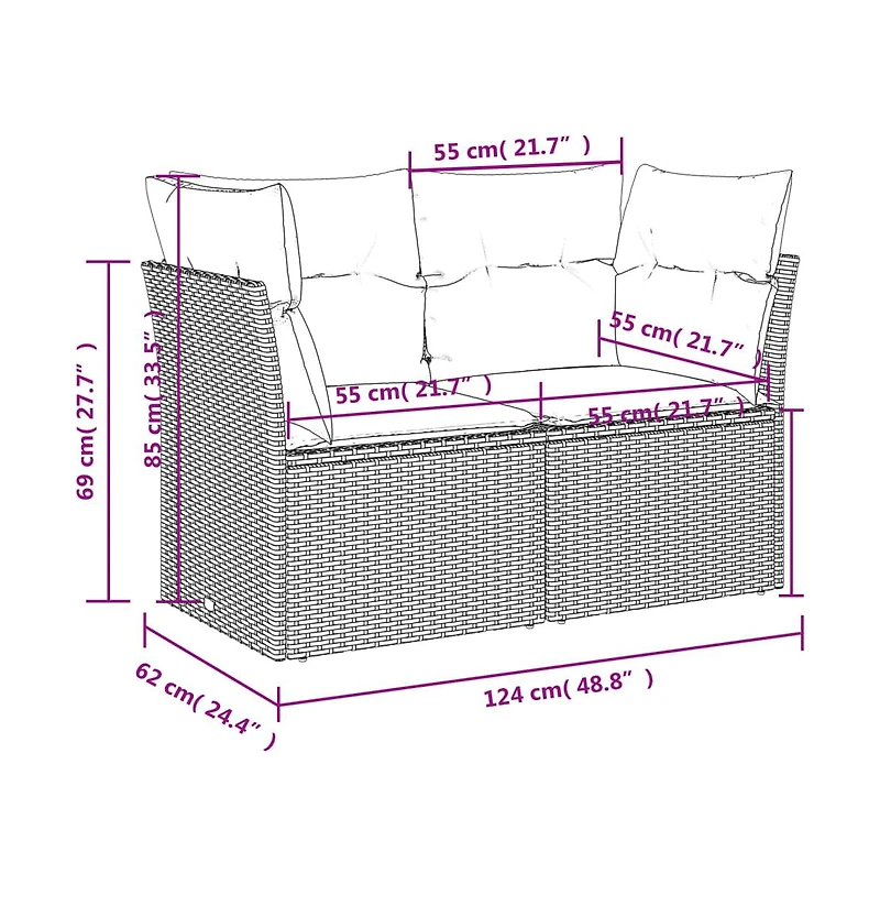 Garden Sofa Black, Blue