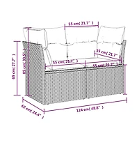 Garden Sofa Black, Blue