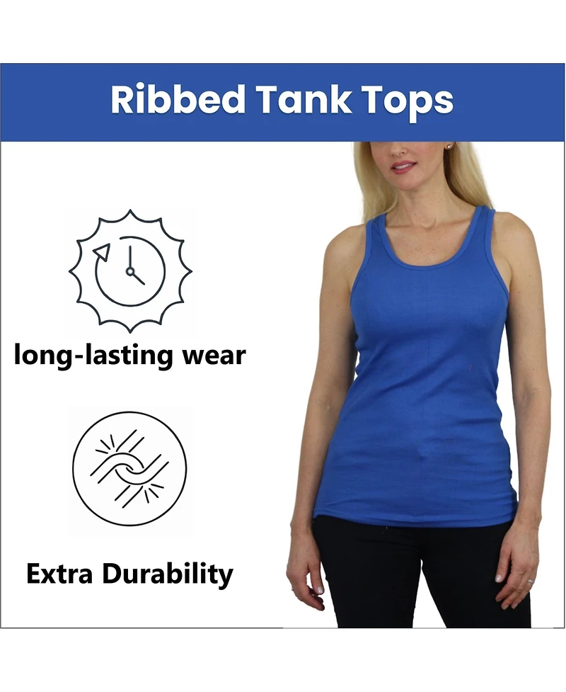 Galaxy By Harvic Women's Loose Fit Ribbed Tank Top