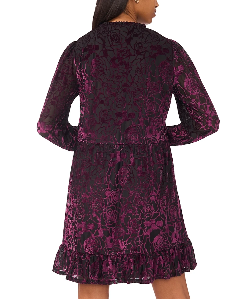 Msk Women's Long Sleeve Babydoll Dress