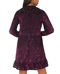 Msk Women's Long Sleeve Babydoll Dress
