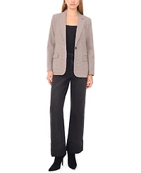 1.state Women's Peak Lapel Button Front Small Check Blazer