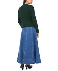 1.state Women's Long Sleeve Mock Neck Rolled Hem Sweater