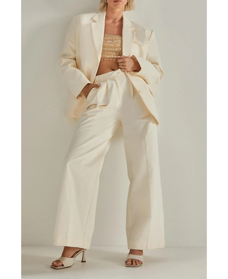 Nasty Gal Women's Twill Buckle Tailored Pants