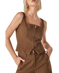 Nasty Gal Women's Zip Front Sleeveless Tailored Top