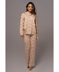 Jluxlabel Red Home For The Holidays Adult Pajama Set