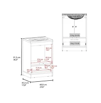 Tuhome Bathroom Vanity with Two Doors, Madison White Mdf