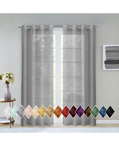 Dainty Home Malibu Linen Look Sheer Grommet Window Panel, 110" x 84"