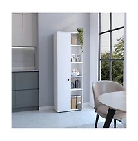 Tuhome Hoyt Multistorage Kitchen Pantry White Mdf
