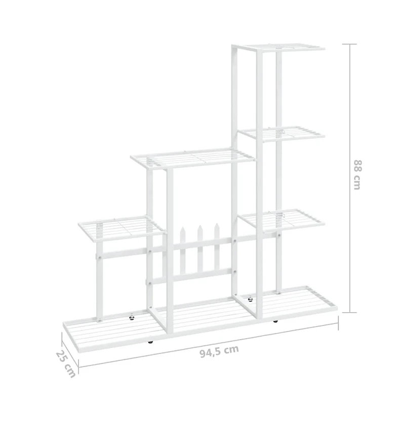 Plant Stand White Metal Medium Durable Flower Stand