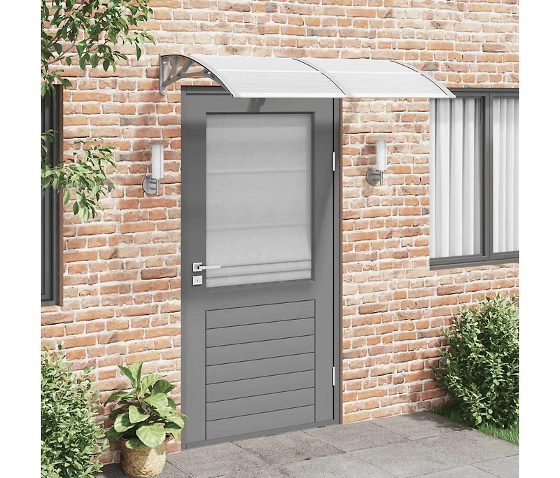 Door Canopy Gray Polycarbonate 59.1x29.5 in Durable Door Canopy