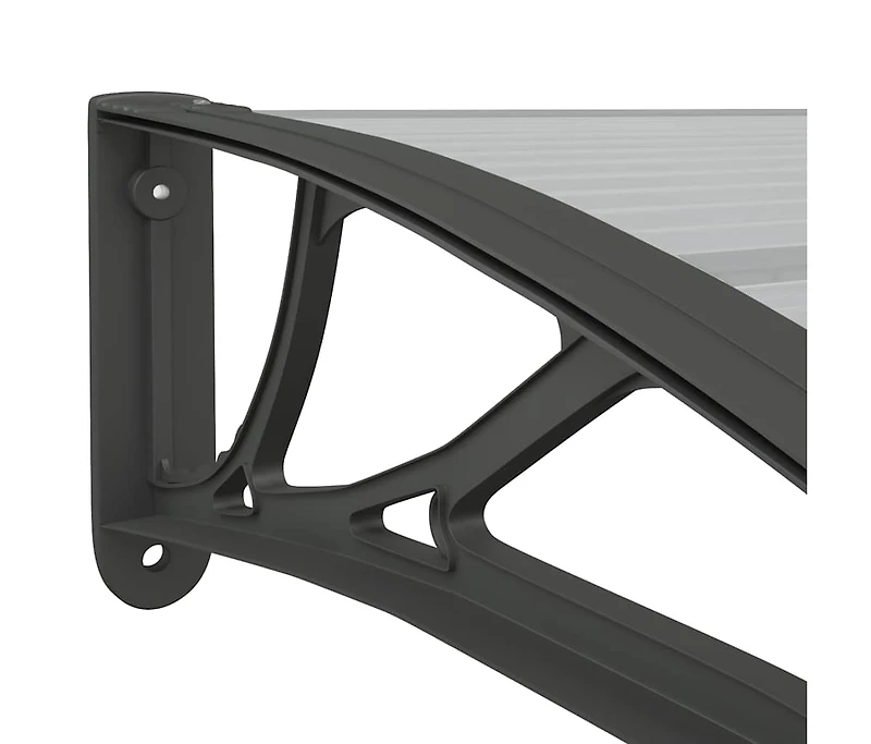 vidaXL Door Canopy Black, Transparent Polycarbonate, Abs, Aluminum Large