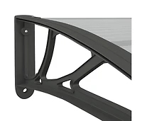 vidaXL Door Canopy Black, Transparent Polycarbonate, Abs, Aluminum Large
