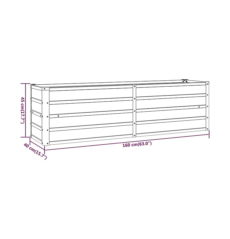 Garden Raised Bed Rusty 63"x15.7"x17.7" Corten Steel