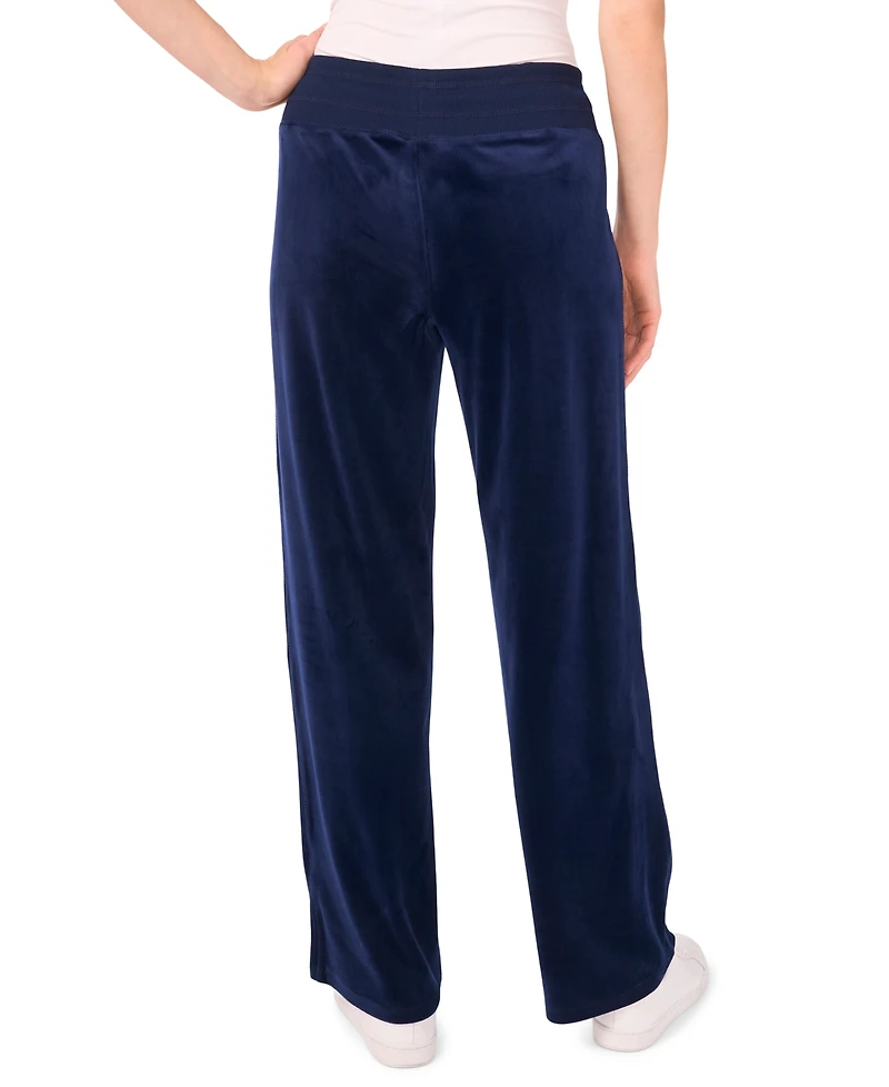 Vince Camuto Women's Velour Drawstring-Waist Straight-Leg Pants