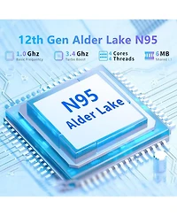 Gaming Laptop, 15.6 Inch Laptop Computer, Laptops 16GB Ram 512GB Ssd, 12th Gen N95 Processor (Up to 3.4GHz), Supports 180 Angle Opening Backlit Keyboa